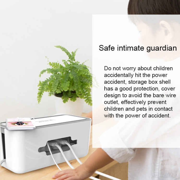 ORICO CMB-18 Separating Design ABS Electrical Socket Storage Box Power Cable Manager Case with Phone / Tablet Holder for Desk, Living Room, Office, Bedroom, CMB-18