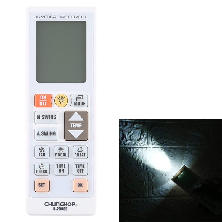 جهاز تحكم عن بعد عالمي Chunghop K-2988E مع مصباح يدوي