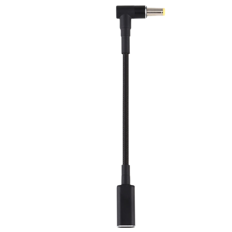 كابل محول PD 100W 18.5-20V 5.5 × 2.5 مم زاوية إلى USB-C / Type-C نايلون مضفر، 5.5 × 2.5 مم