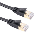 1m CAT7 10 Gigabit Ethernet Ultra Flat Patch Cable for Modem Router LAN Network - Built with Shielded RJ45 Connectors, Length: 1m