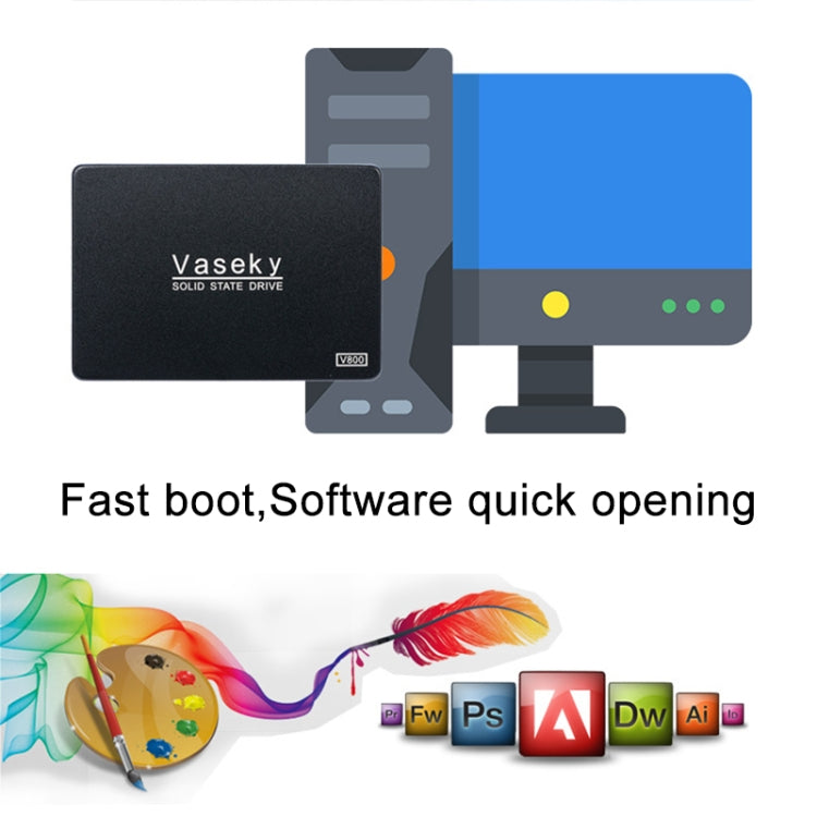 Vaseky V800 128GB 2.5 inch SATA3 6GB/s Ultra-Slim 7mm Solid State Drive SSD Hard Disk Drive for Desktop, Notebook, 128GB