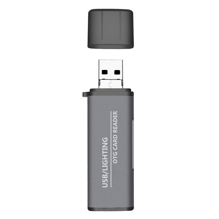 قرص فلاش USB 2 في 1 + قارئ بطاقة ذاكرة OTG بواجهات USB و 8 دبابيس لنظام IOS للهاتف المحمول / الكمبيوتر 118