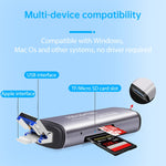 قرص فلاش USB 2 في 1 + قارئ بطاقة ذاكرة OTG بواجهات USB و 8 دبابيس لنظام IOS للهاتف المحمول / الكمبيوتر 118