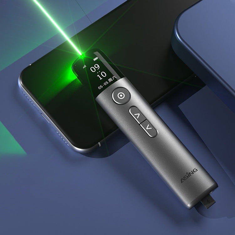 ASiNG A9 32GB Green Light Multifunctional PPT Touch Laser Page Turning Pen Wireless Presenter, A9 32GB Green Light(Blue), A9 32GB Green Light(Grey)