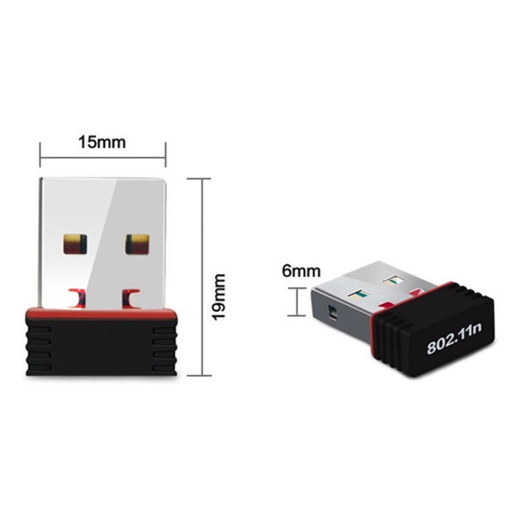 محول واي فاي USB 2.0 بسرعة 150Mbps بتردد 2.4GHz RTL8188 بطاقة شبكة خارجية