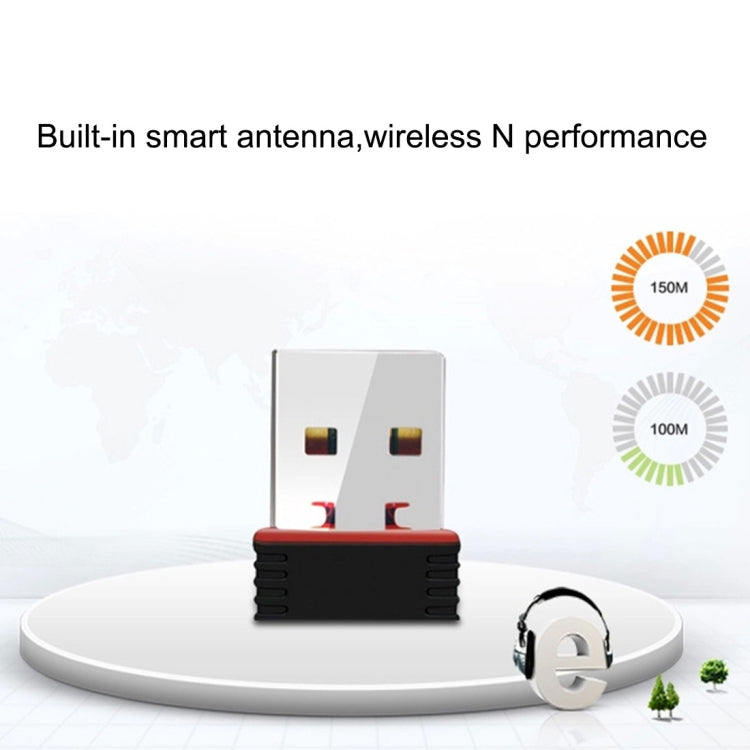 محول واي فاي USB 2.0 بسرعة 150Mbps بتردد 2.4GHz RTL8188 بطاقة شبكة خارجية