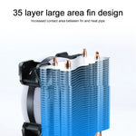 مروحة تبريد CPU W-X3 بمواسير نحاسية مزدوجة 3 دبابيس بطول 9 سم مع إضاءة LED صامتة