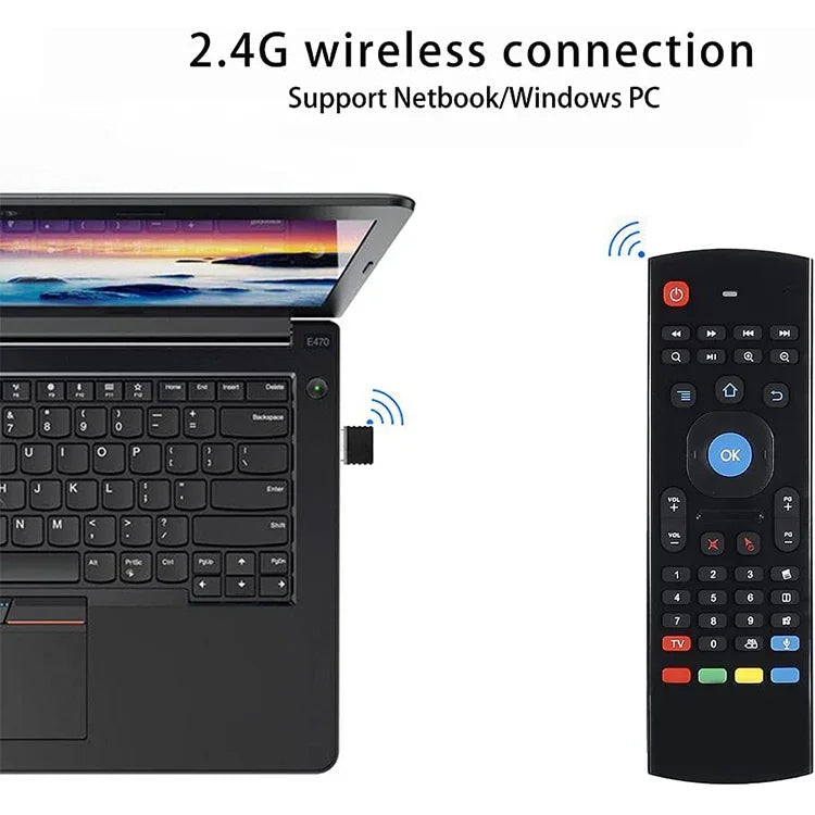 MX3-L Voice without Backlit 2.4GHz Fly Air Mouse Wireless Keyboard Remote Control, Voice without Backlit