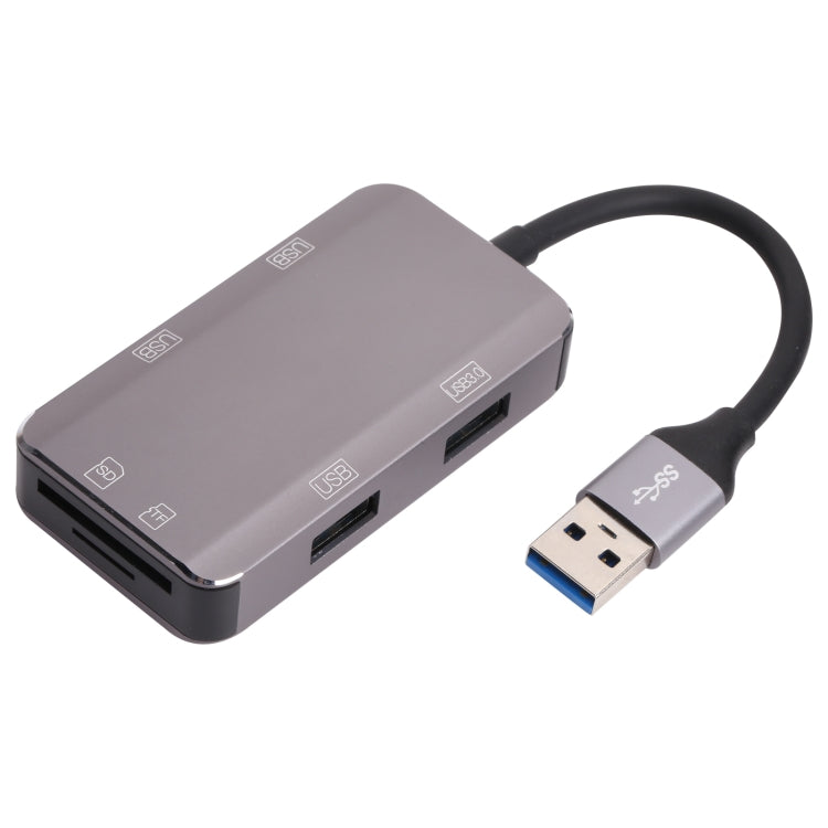 محول NK-3049HD 6 في 1 USB ذكر إلى فتحة بطاقة MS / TF + USB 3.0 + 3 منافذ USB 2.0 أنثى، NK-3049HD