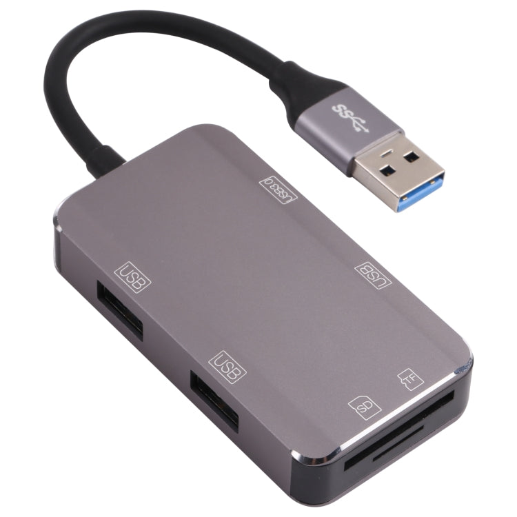 محول NK-3049HD 6 في 1 USB ذكر إلى فتحة بطاقة MS / TF + USB 3.0 + 3 منافذ USB 2.0 أنثى، NK-3049HD