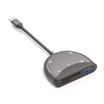 NK-3039 5 in 1 USB-C / Type-C Male to TF / SD Card Slot + 3 USB Female Adapter, NK-3039
