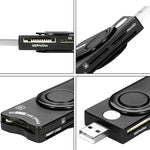 قارئ بطاقات ذكي Rocketek SCR10 USB2.0 لبطاقات Smart Card / SD / TF / M2 / MS / SIM، SCR10