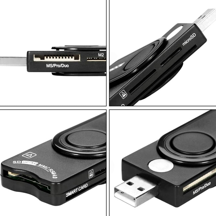 قارئ بطاقات ذكي Rocketek SCR10 USB2.0 لبطاقات Smart Card / SD / TF / M2 / MS / SIM، SCR10