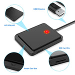 قارئ بطاقات Rocketek CR317 USB 2.0 لبطاقات SIM / ID / CAC ذكي 2 في 1