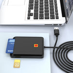قارئ بطاقات Rocketek CR317 USB 2.0 لبطاقات SIM / ID / CAC ذكي 2 في 1