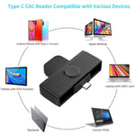 قارئ بطاقات ذكي Rocketek CR318-C من نوع Type-C لبطاقات Smart Card / SIM / ID / CAC، Type-C