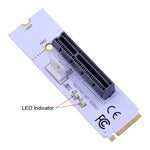 NGFF M.2 Key M to PCI-E 1X / 4X / 8X / 16X Graphics Card Mining Slot Adapter Riser Converter Card with LED & 4 Pin Power Cable, VER003 with 4 Pin Power Cable