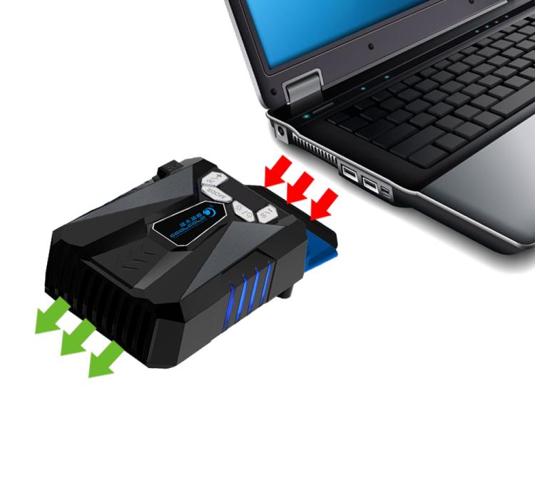 مروحة تبريد محمولة للابتوب Ice Troll 5 COOLCOLD، مبرد هواء قابل لتعديل السرعة، أداء عالي، تحكم AC 220V (أسود)