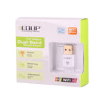 بطاقة شبكة واي فاي لاسلكية صغيرة EDUP EP-AC1619 USB بسرعة 600Mbps بتردد 2.4G / 5.8Ghz مزدوج النطاق 150M+433M للكمبيوتر المحمول / اللابتوب / الكمبيوتر، EP-AC1619 600Mbps (أبيض)، EP-AC1619 600Mbps (أسود)