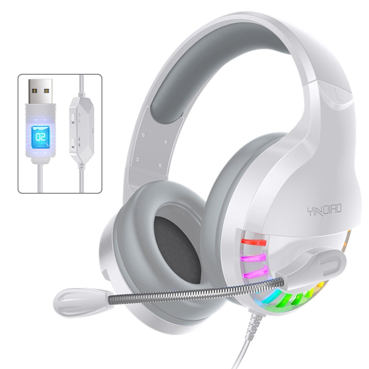 YINDIAO Q2 Head-mounted Wired Gaming Headset with Microphone, Version: Single USB Sound Card, Q2 Single USB Sound Card(Black), Q2 Single USB Sound Card(White)
