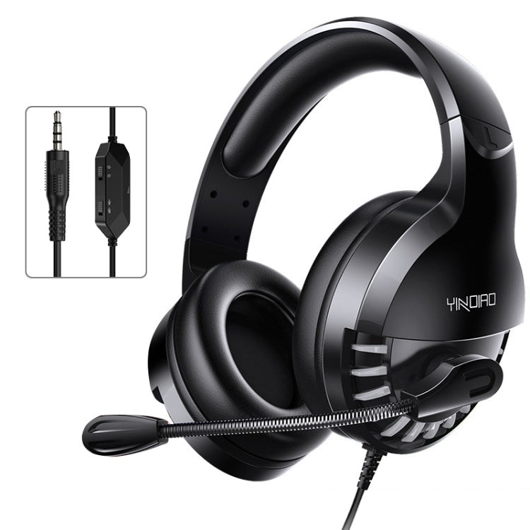 YINDIAO Q2 Head-mounted Wired Gaming Headset with Microphone, Version: Single 3.5mm, Q2 Single 3.5mm(Black)