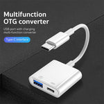 محول كاميرا S-211 2 في 1 USB-C / Type-C ذكر إلى Type-C + USB أنثى، S-211