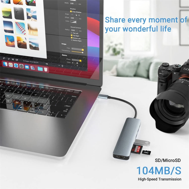 محطة إرساء USB-C / Type-C 7 في 1، 7 في 1