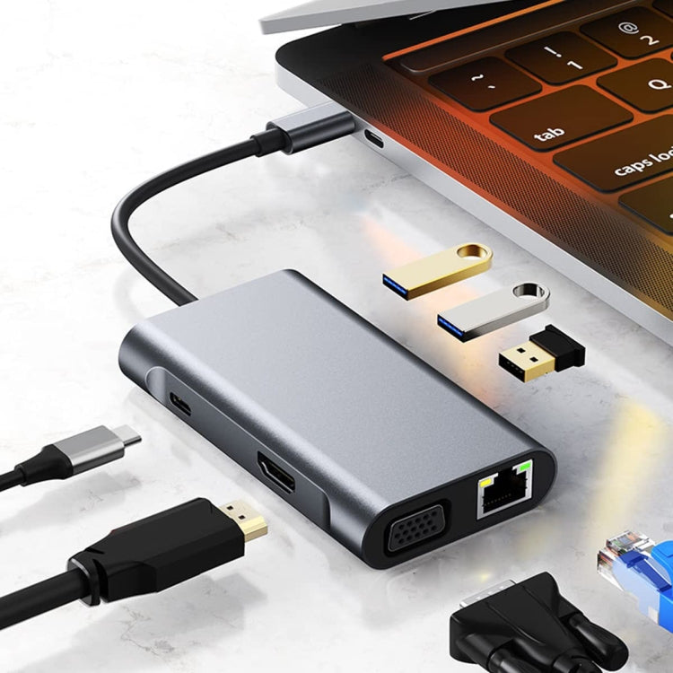 محول محطة إرساء USB BYL-2111 7 في 1 USB-C / Type-C إلى USB، BYL-2111