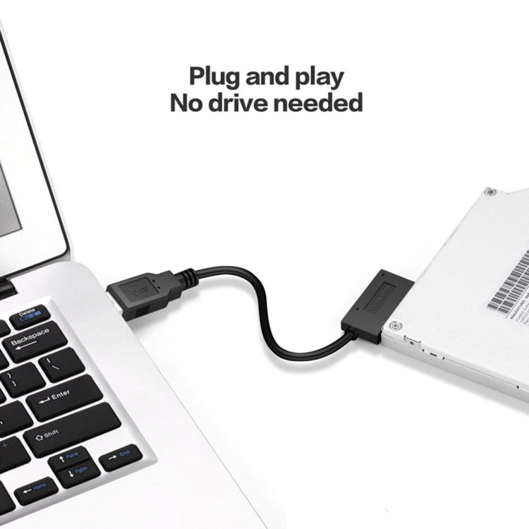 محول كابل SATA نحيف USB 3.0 إلى 7+6 دبابيس مع مؤشر، USB 3.0
