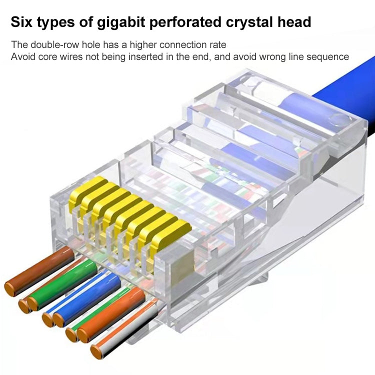100 قطعة / عبوة موصل RJ45 كابل Cat5e غير محمي مع تمرير مباشر، ذهبي: 3 ميكرون، Cat5e غير محمي مع تمرير مباشر