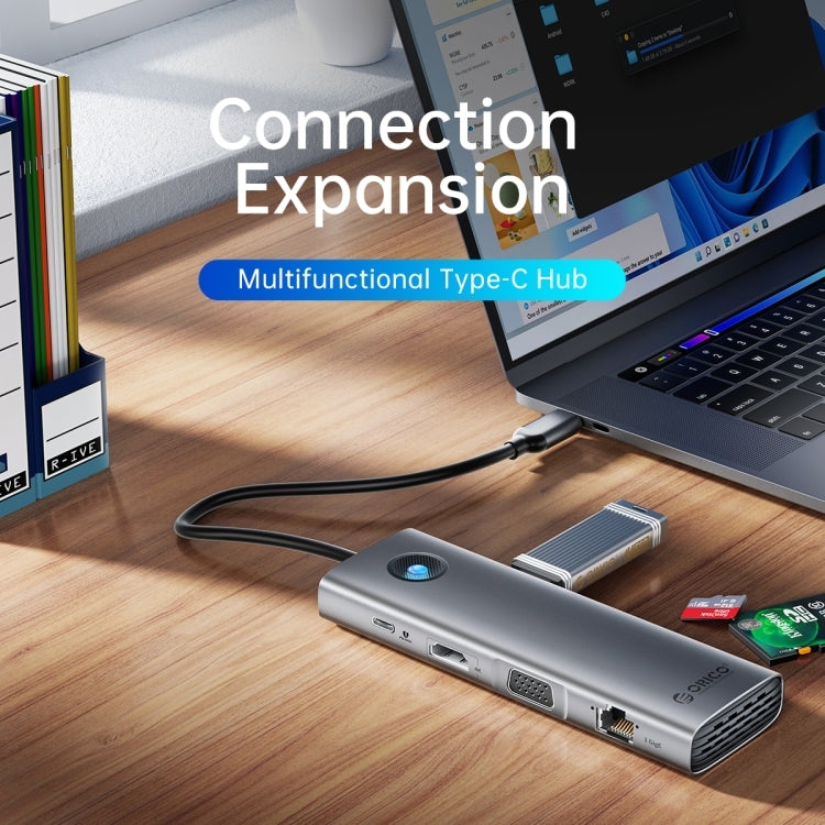 محطة إرساء متعددة الوظائف ORICO PW11-8PC من Type-C / USB-C 8 في 1 بسرعة 5 جيجابت في الثانية، PW11-8PC