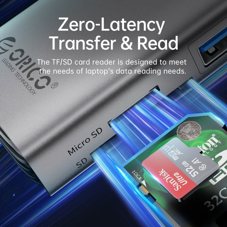 محطة إرساء متعددة الوظائف ORICO PW11-8PC من Type-C / USB-C 8 في 1 بسرعة 5 جيجابت في الثانية، PW11-8PC