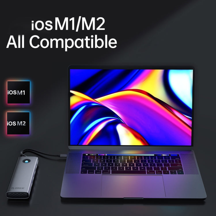 محطة إرساء متعددة الوظائف ORICO PW11-8PC من Type-C / USB-C 8 في 1 بسرعة 5 جيجابت في الثانية، PW11-8PC