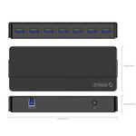موزع USB 3.0 من ORICO H7928-U3 من مادة ABS مع 7 منافذ وكابل بطول 1 متر، USB 3.0