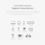 موزع USB 3.0 من ORICO H7928-U3 من مادة ABS مع 7 منافذ وكابل بطول 1 متر، USB 3.0