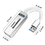 محول موزع USB3.0 5 في 1 15101 إلى 3 منافذ USB + قارئ بطاقات SD / TF، USB3.0