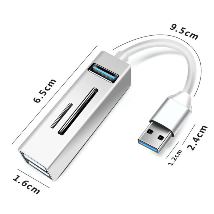 محول موزع USB3.0 5 في 1 15101 إلى 3 منافذ USB + قارئ بطاقات SD / TF، USB3.0