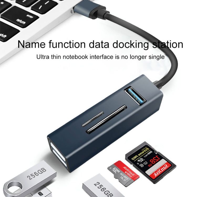محول موزع USB3.0 5 في 1 15101 إلى 3 منافذ USB + قارئ بطاقات SD / TF، USB3.0