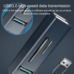 محول موزع USB3.0 5 في 1 15101 إلى 3 منافذ USB + قارئ بطاقات SD / TF، USB3.0