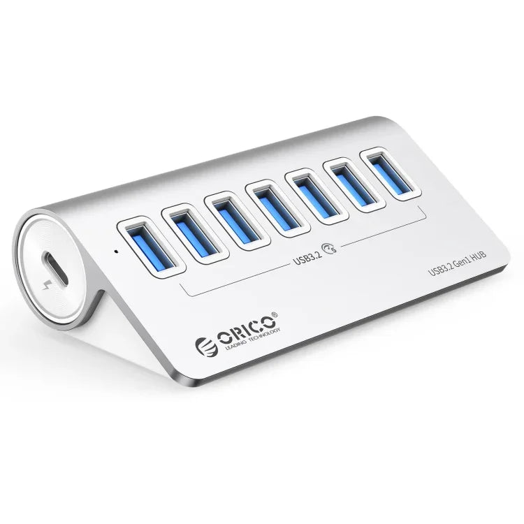 ORICO M3U7 موزع USB 3.2 Gen1 سباعي المنافذ من الألمنيوم مع كابل بطول 0.5 متر، M3U7 0.5م
