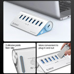 ORICO M3U7 موزع USB 3.2 Gen1 سباعي المنافذ من الألمنيوم مع كابل بطول 0.5 متر، M3U7 0.5م