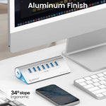 موزع USB 3.2 Gen2 من ORICO M3U7-G2 من سبيكة الألمنيوم مع 7 منافذ وكابل بطول 1 متر، M3U7-G2 1m
