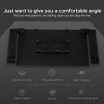 Portable 360 Degree Adjustable Foldable Aluminium Alloy Desk Stand with Double CPU Fans & Mouse Pad for Laptop / Notebook, Desk Size: 480mm x 260mm, 480 x 260mm