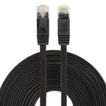 كابل شبكة إيثرنت LAN مسطح فائق النحافة CAT6 بطول 10 متر، كابل تصحيح RJ45، الطول: 10 متر