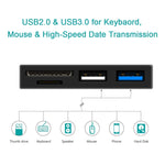 موزع واجهات ROCKETEK RT-SGO727 USB 3.0 + USB 2.0 + Micro USB لجهاز Microsoft Surface Go، مع فتحتي بطاقة TF وSD، RT-SGO727