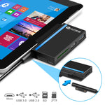 موزع واجهات ROCKETEK RT-SGO727 USB 3.0 + USB 2.0 + Micro USB لجهاز Microsoft Surface Go، مع فتحتي بطاقة TF وSD، RT-SGO727