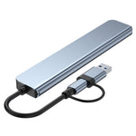 محطة إرساء متعددة الوظائف BYL-2218TU 8 في 1 USB + USB-C / Type-C إلى USB، BYL-2218TU