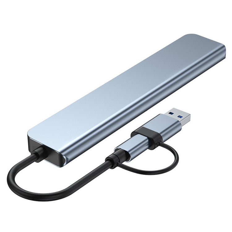 محطة إرساء متعددة الوظائف BYL-2218TU 8 في 1 USB + USB-C / Type-C إلى USB، BYL-2218TU