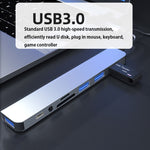 محطة إرساء متعددة الوظائف BYL-2218TU 8 في 1 USB + USB-C / Type-C إلى USB، BYL-2218TU