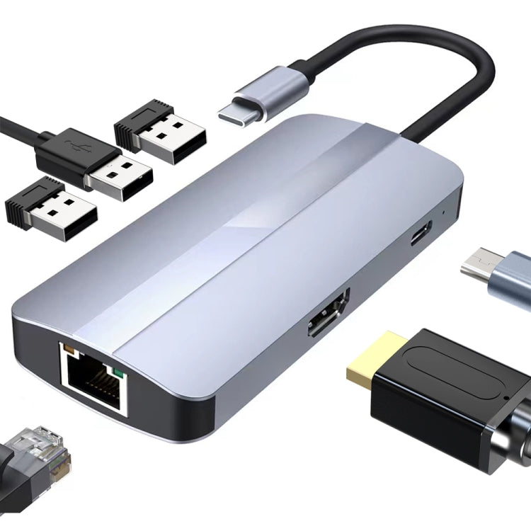 محطة إرساء متعددة الوظائف 6 في 1 USB-C / Type-C إلى USB، محول BYL-2209